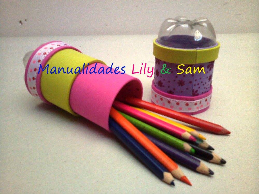 Porta-lapices en Foami y botellas plásticas a Reciclar! - Arte en