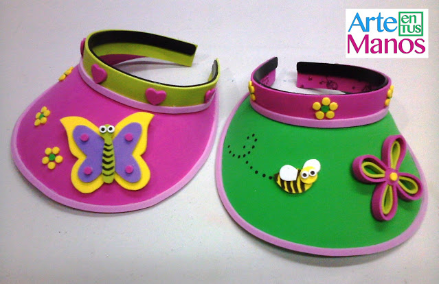 Gorra, visera en foami para niñas y niños