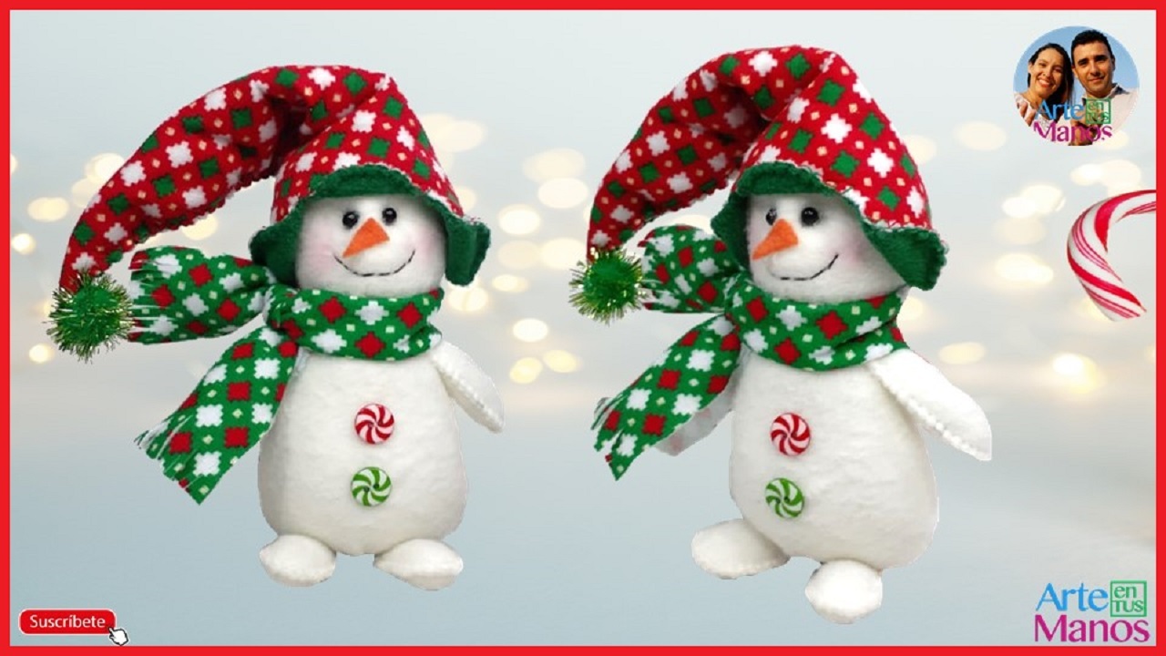 Muñeco de Nieve con gorro Cubre Orejas - Arte en Tus Manos con Lili y Sam Hola Amigos de Arte en Tus Manos En esta oportunidad vamos cómo hacer