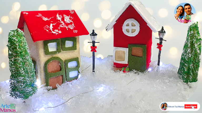 Casas para Villas Navideñas, con Cartón y Fieltro, Fácil con Arte en Tus Manos