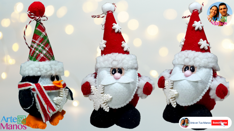 ESFERAS NAVIDEÑAS, Santa Claus y Pingüino Navideño